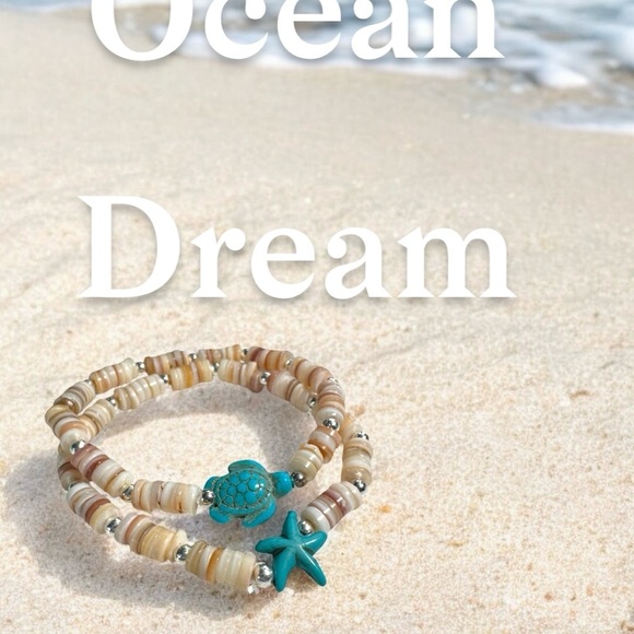 Turquoise and Beige Sea Turtle Bracelet - Picture 4 of 4
